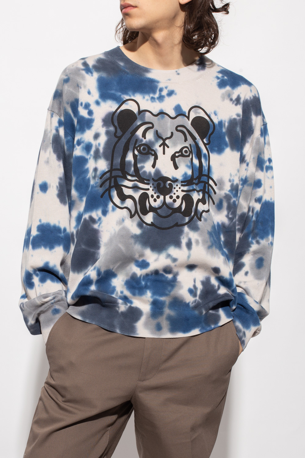 Tiger head sweater Kenzo graphic logo print cotton T shirt Tgkb5Shops Mayotte